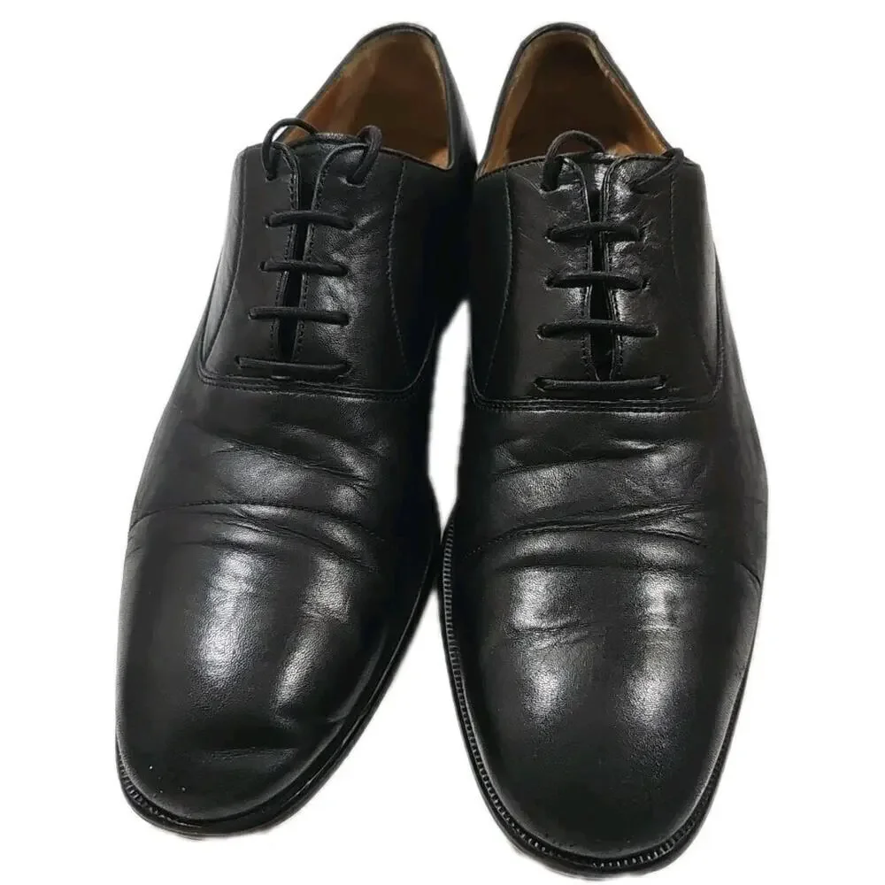 Massimo Emporio Dress Shoes Men's US 9 Black Leather Cap Toe Oxford.